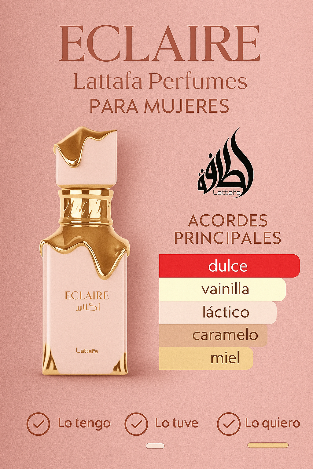 PERFUME LATTAFA ECLAIRE + REGALO PERFUMERO