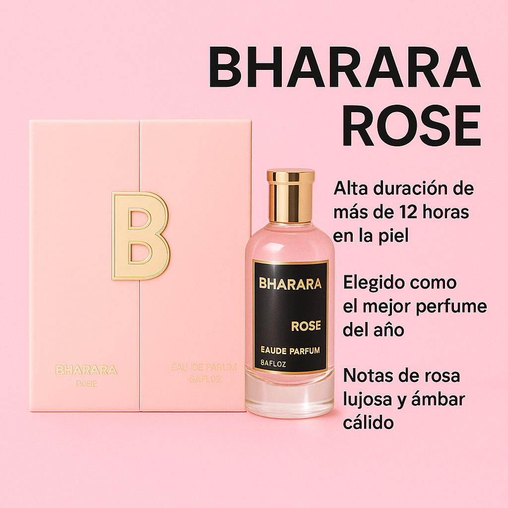 BHARARA ROSE CAJA LUJO + perfume de bolsillo